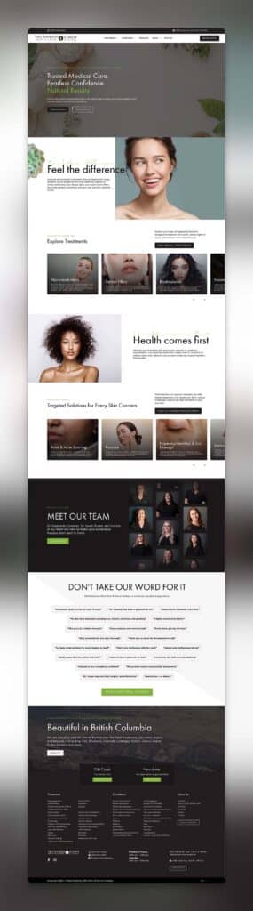Device displaying the web design for WKSkinClinic