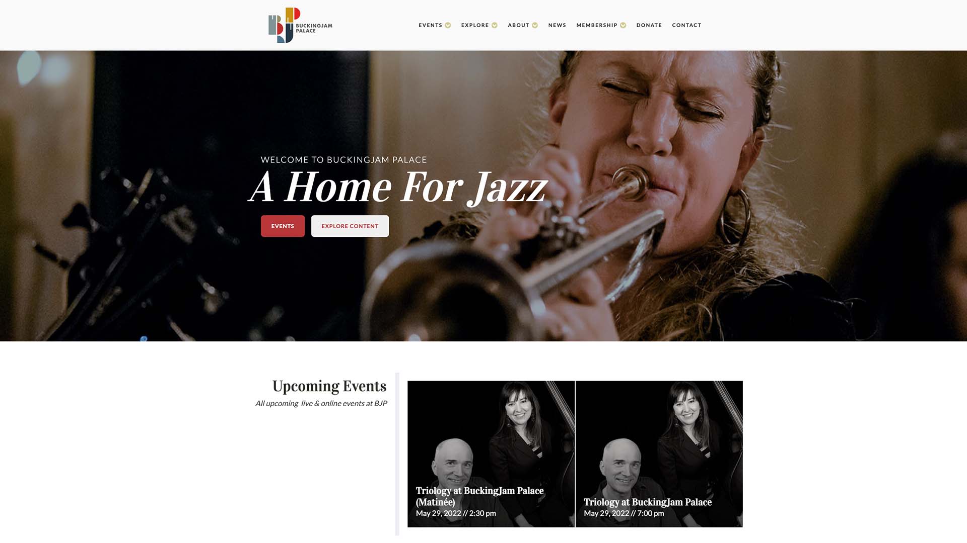 Image showcasing the BuckingJam Palace website