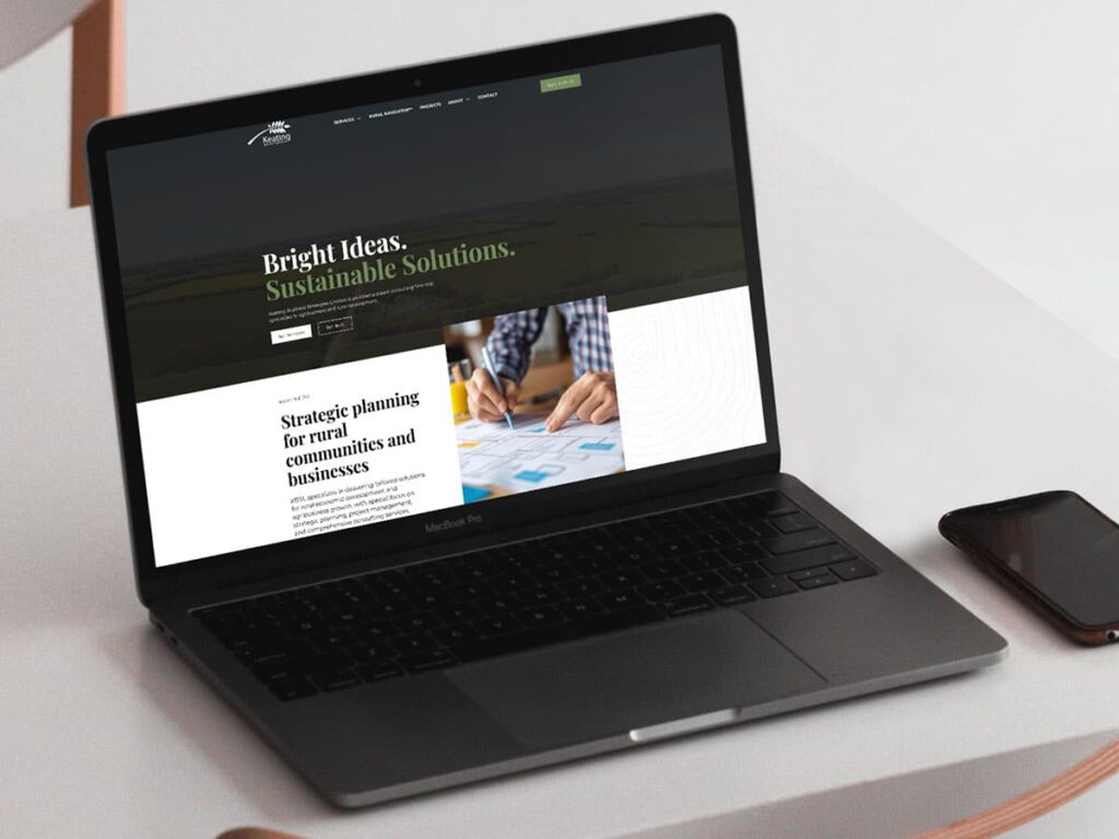 Device displaying web design for KBSL