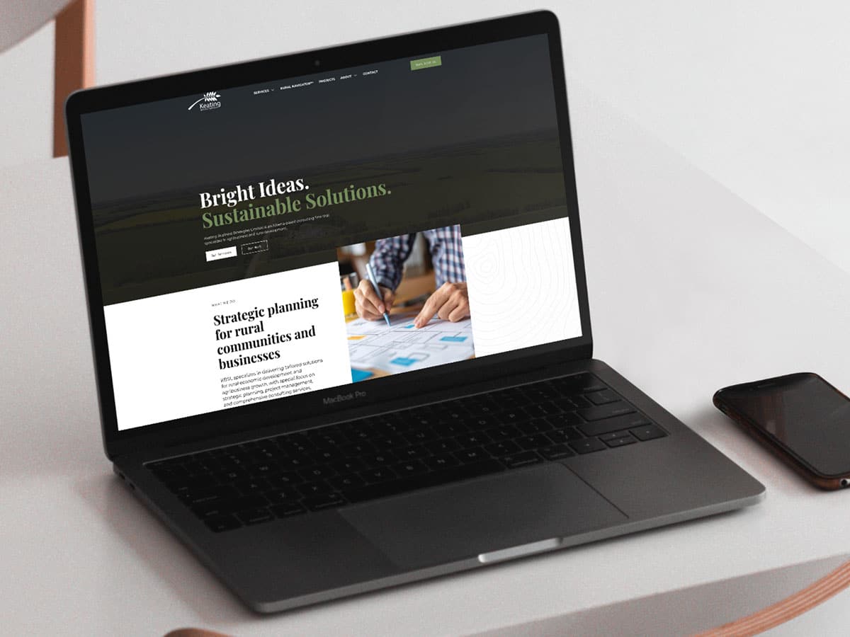 Device displaying the web design for KBSL