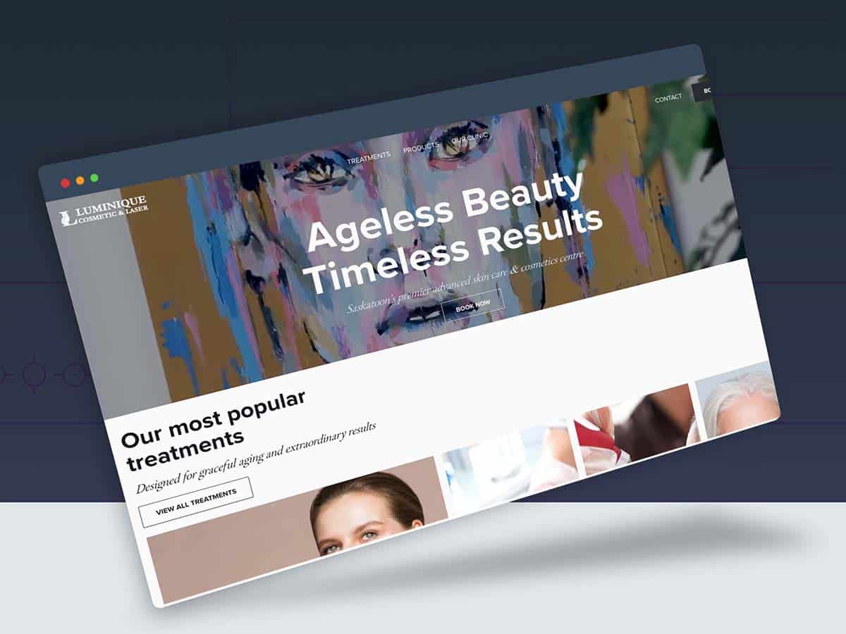 Image showcasing the Luminique Cosmetic & Laser website