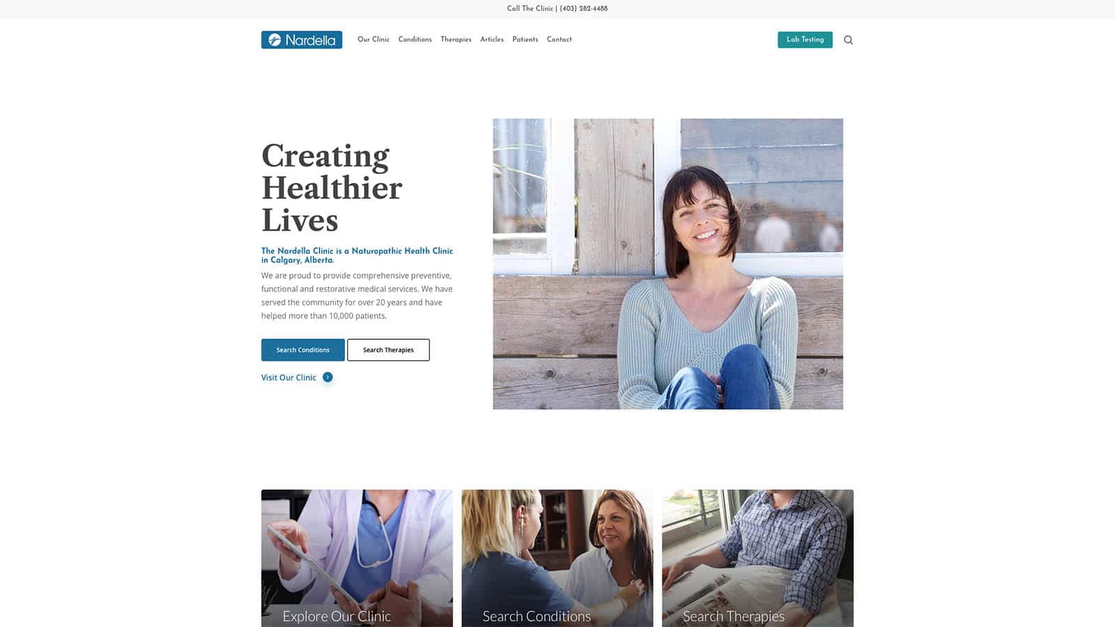 Image showcasing the Nardella Clinic website
