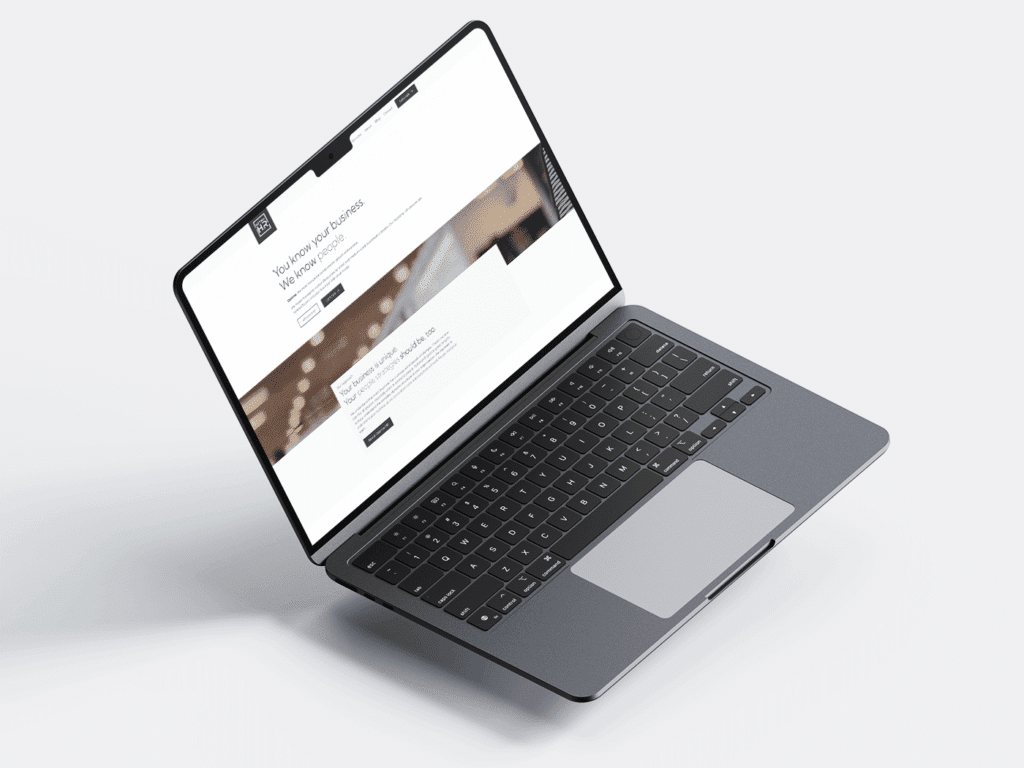Device displaying web design for OptimaHR