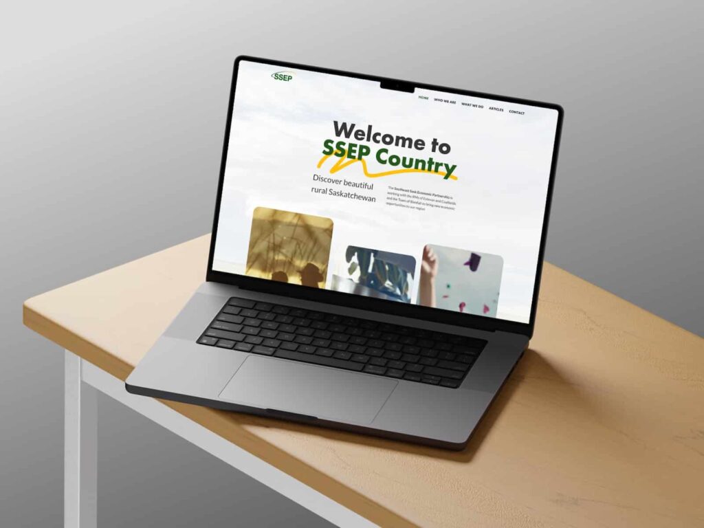 Device displaying web design for SSEP