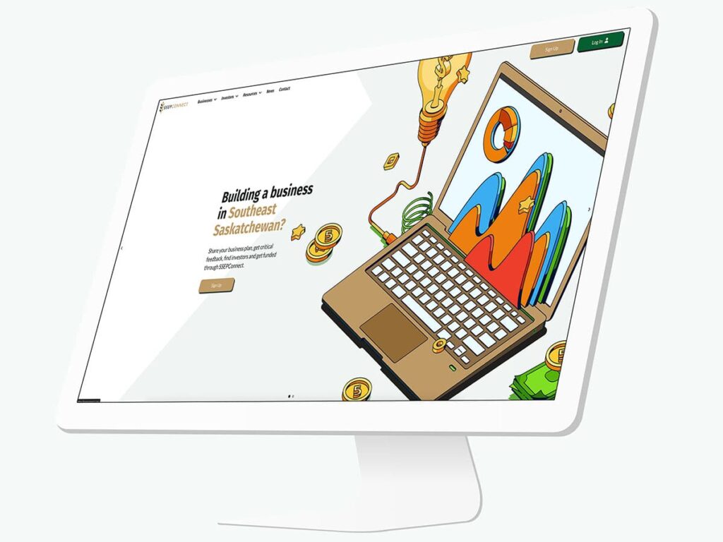 Device displaying web design for SSEPConnect