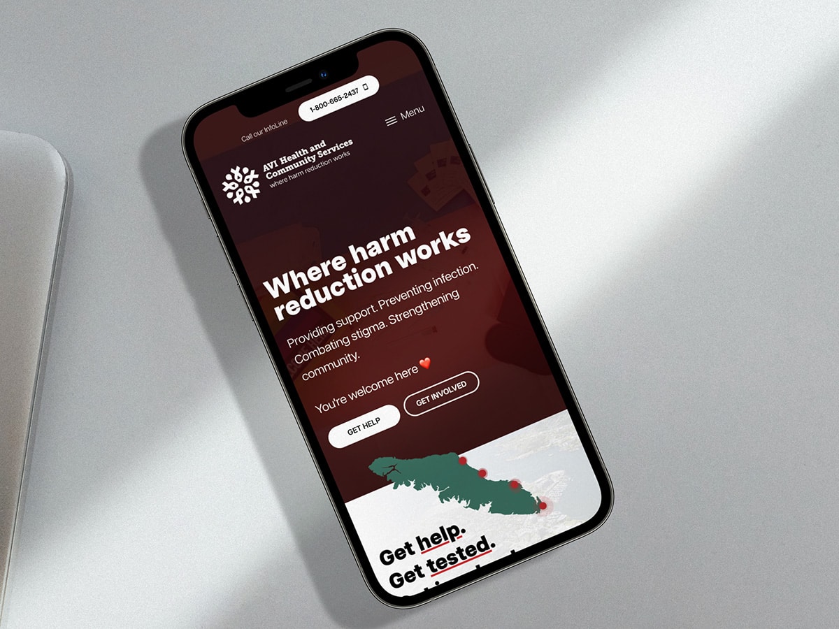 Image showcasing the AVI Health & Community Services website