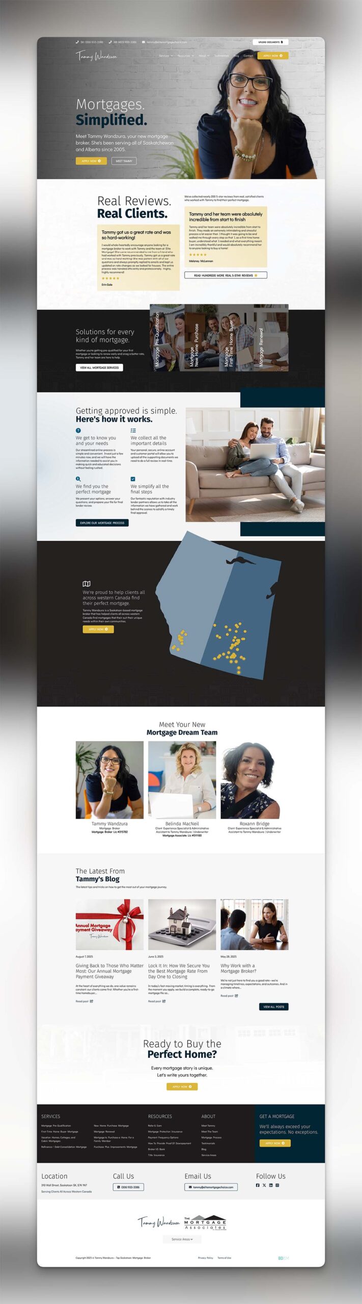 Screenshot of full height web design for Elite Mortgage Choice