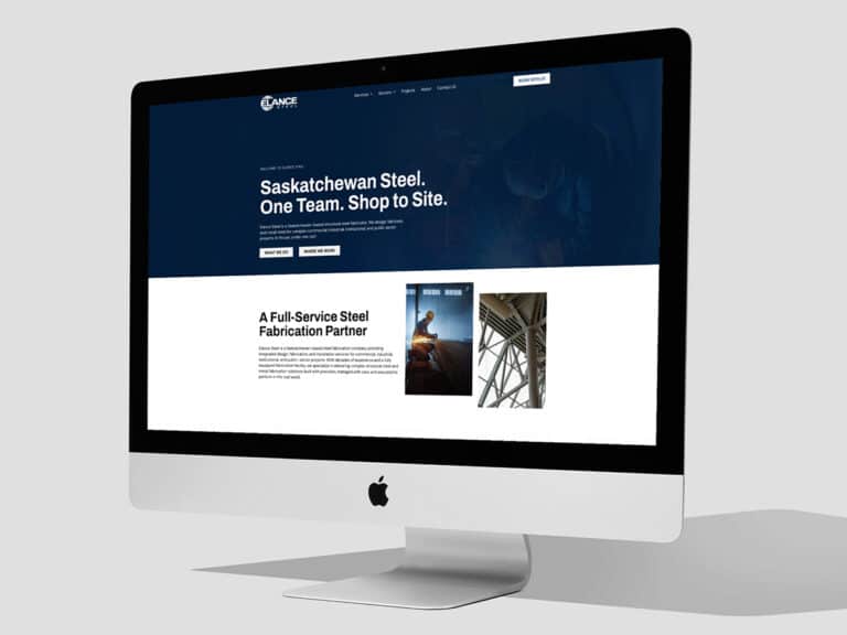 Featured image showcasing web design work for Elance Steel completed by Becker in Saskatoon