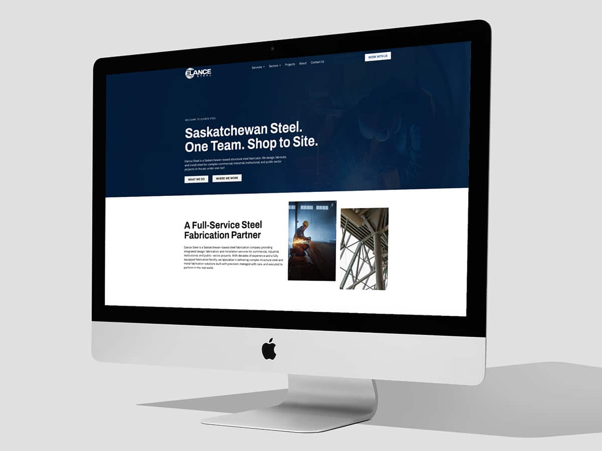 Image showcasing the Elance Steel website
